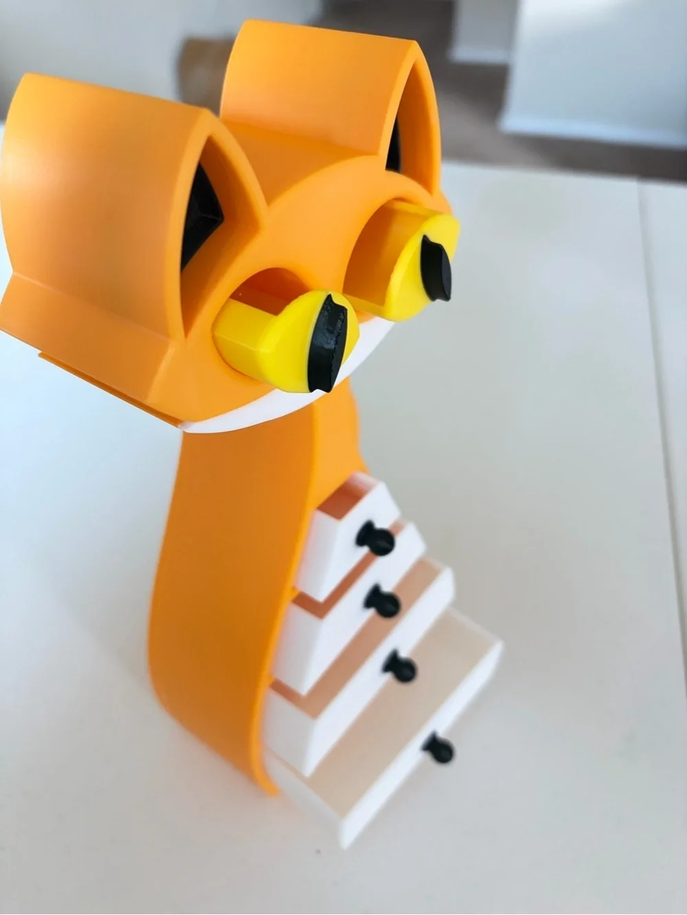 3D Printed Orange Fox Jewelry Drawer Organizer.
